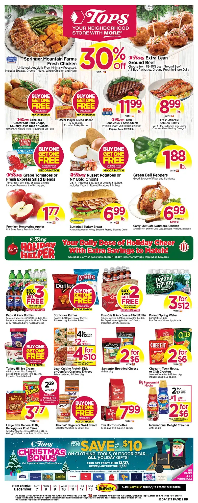 Tops Weekly Ad Dec 7 to 13, 2025 2 – 1