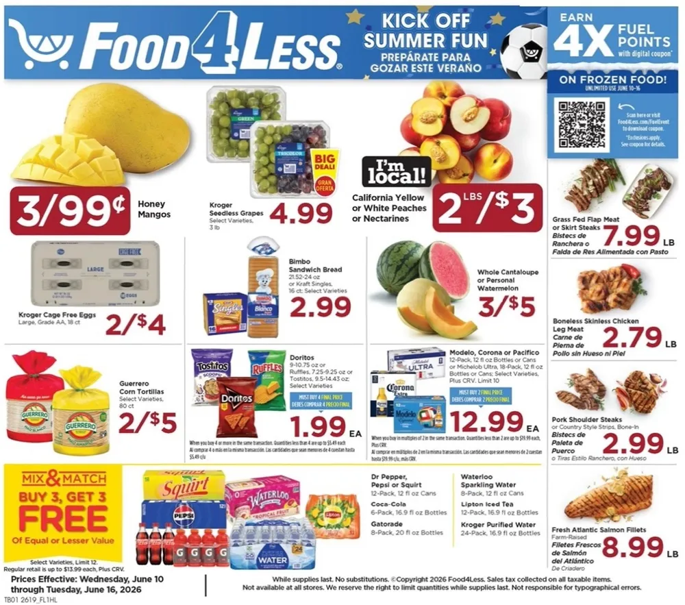 Food 4 Less Weekly Ad Deals June 10 – 16, 2026 - Image 1 June 10 – 16