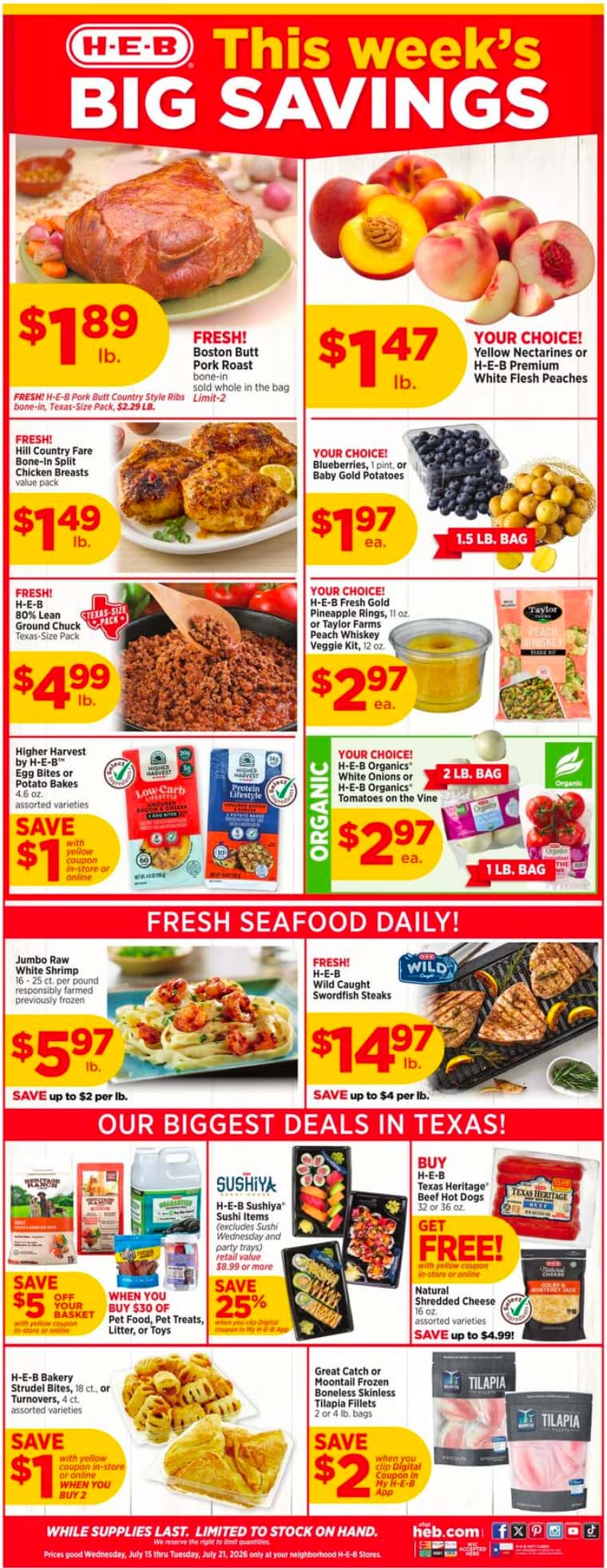 Heb Weekly Ad Deals July 22 - 28, 2026 - Image 1 July 15 - 21