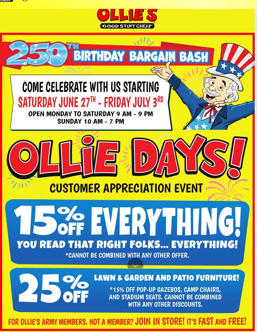 Ollie'S Weekly Ad Deals July 22 - 28, 2026 - Image 1 July 1 - 7