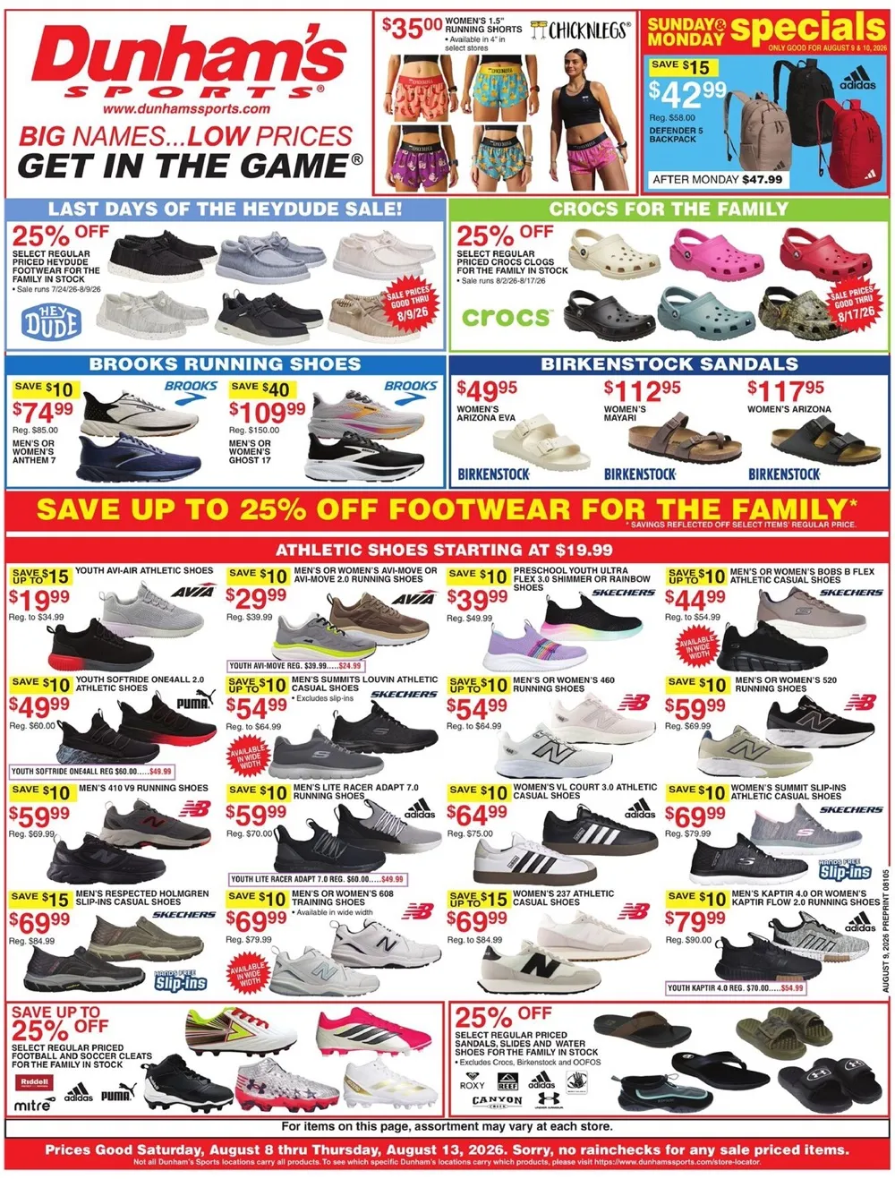 Dunham'S Sports Weekly Ad August 7 - 13, 2026 - Image 1 August 7 - 13