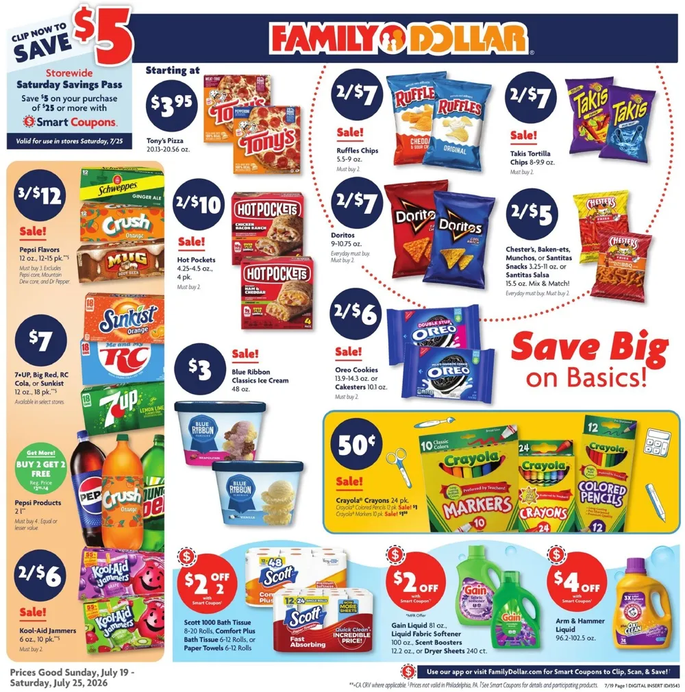 Family Dollar Weekly Ad July 19 - 25, 2026 - Image 1 July 19 - 25