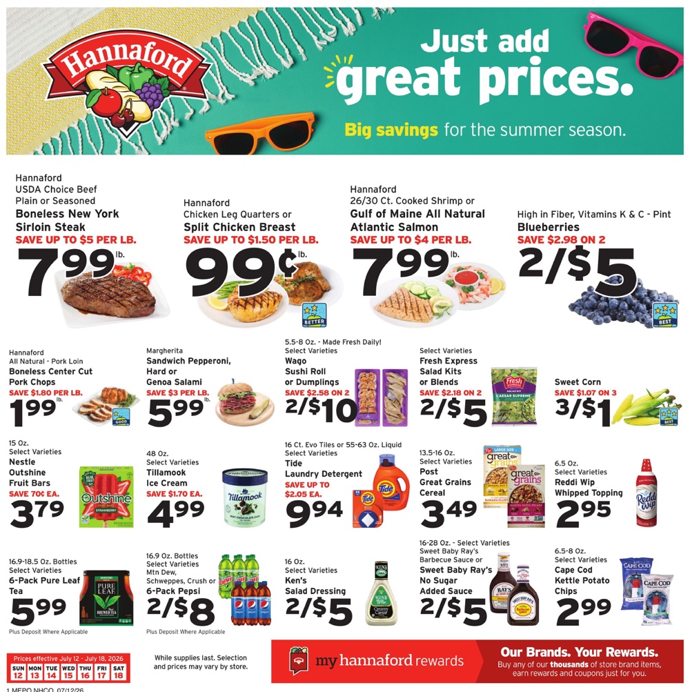 Hannaford Weekly Ad Deals July 19 - 25, 2026 - Image 1 July 12 - 18