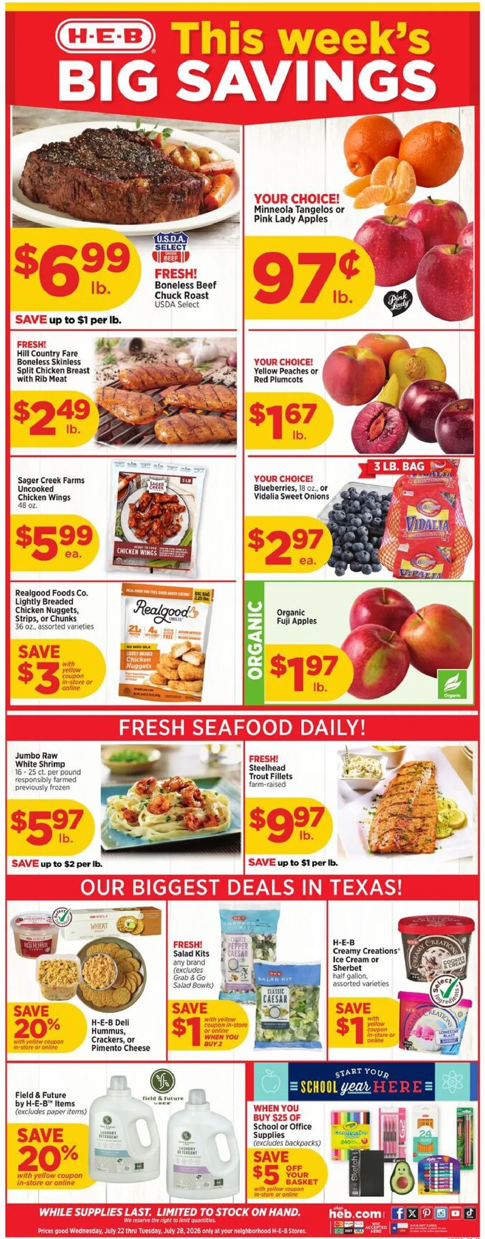 Heb Weekly Ad Deals July 22 - 28, 2026 - Image 1 July 22 - 28