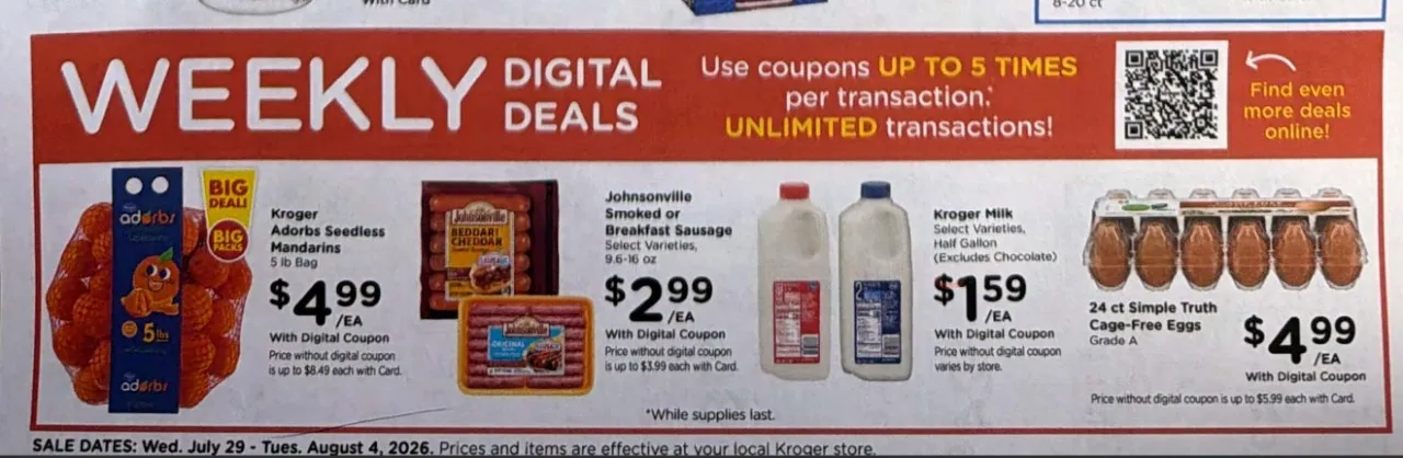 Kroger Weekly Ad Deals July 29 - August 4, 2026 - Image 2 July 29 - August 4