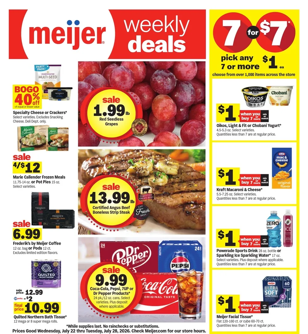 Meijer Weekly Ad Deals July 22 - 28, 2026 - Image 1 July 22 - 28