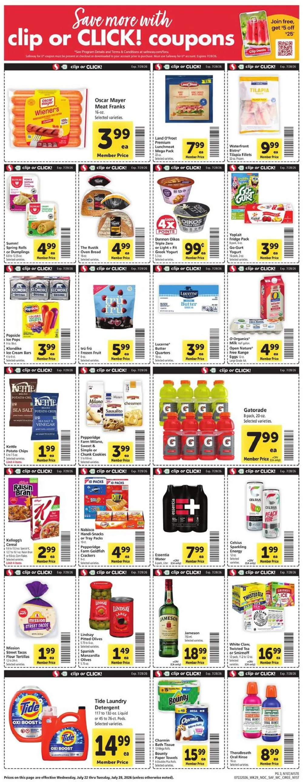 Safeway Weekly Ad Deals July 22 - 28, 2026 - Image 1 July 22 - 28