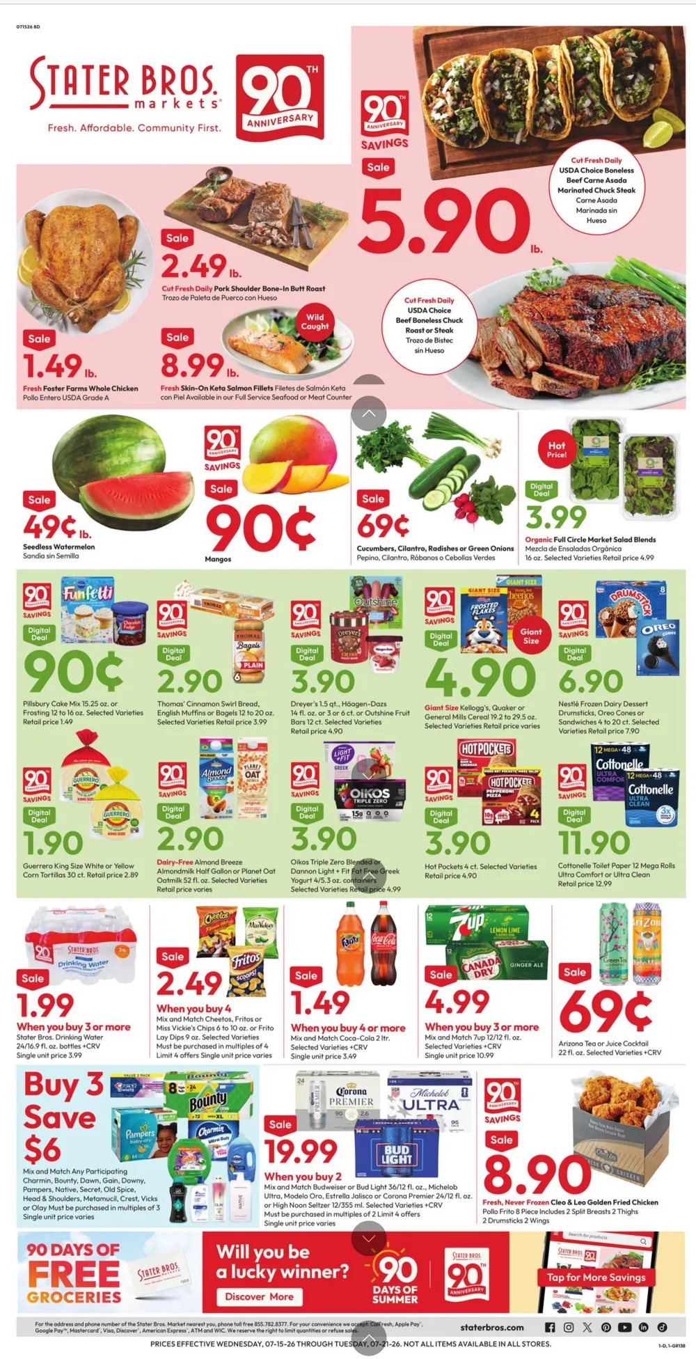 Stater Bros. Weekly Ad July 22 - 28, 2026 - Image 1 July 15 - 21