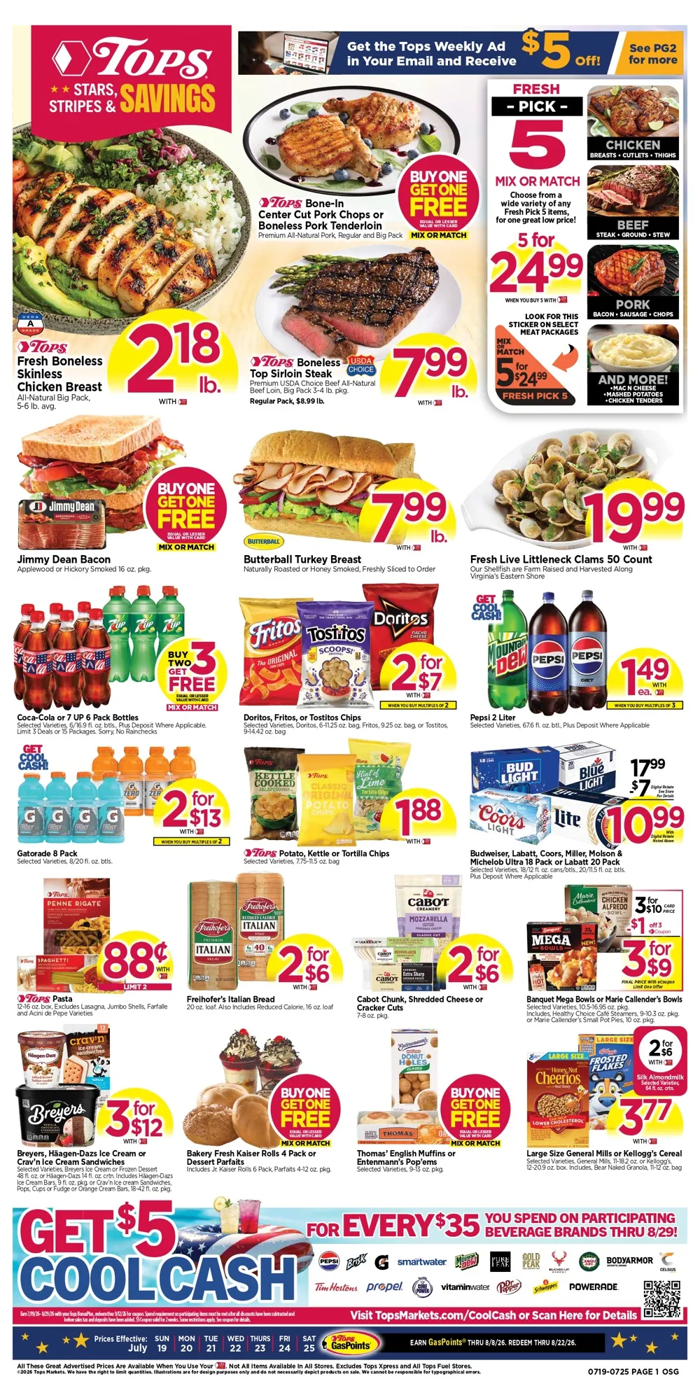 Tops Weekly Ad Deals July 19 - 25, 2026 - Image 1 July 19 - 25