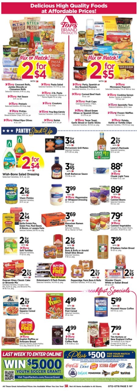 Tops Weekly Ad Deals July 19 - 25, 2026 - Image 1 July 12 - 18