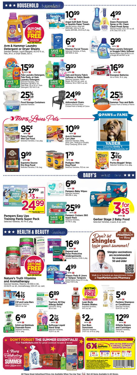 Tops Weekly Ad Deals July 19 - 25, 2026 - Image 1 July 12 - 18